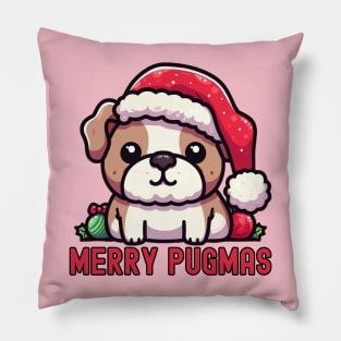 Pugmas Christmas Santa Dog Pillow