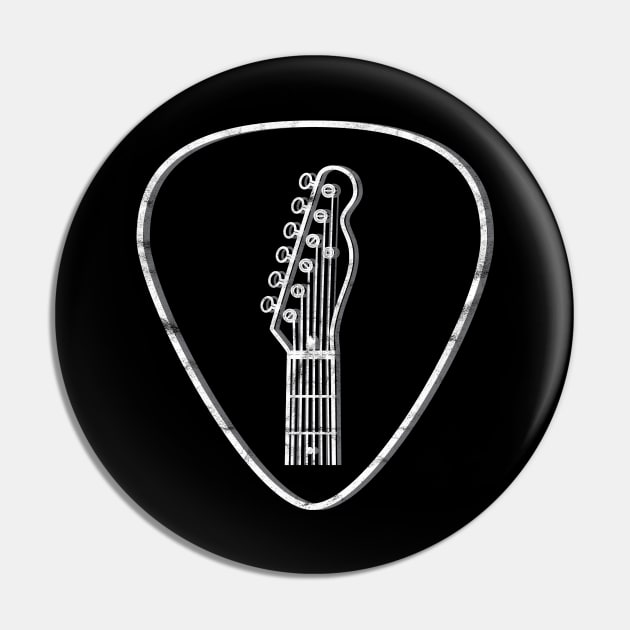 T-Style Guitar Headstock Guitar Pick Dark Theme Pin by nightsworthy