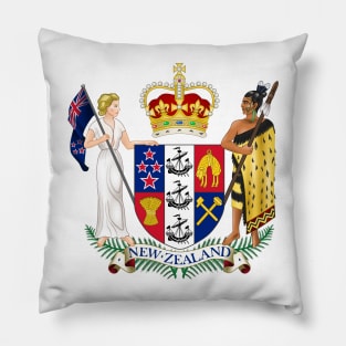 New Zealand Coat of Arms (Aotearoa) Pillow