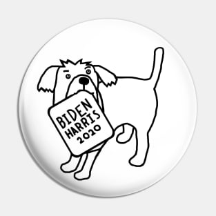 Cute Dog with Biden Harris Sign Outline Pin