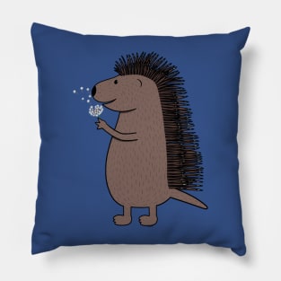 Porcupine with dandelion Pillow