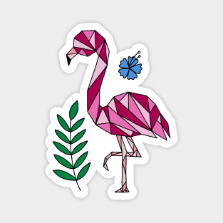 Geometric Flamingo Magnet