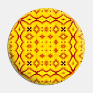 Bright Yellow Expressionist Art Yellow Rose Pattern 3 Pin