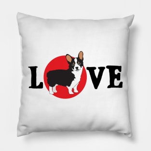 Love Corgi Tri Color Dog Pillow