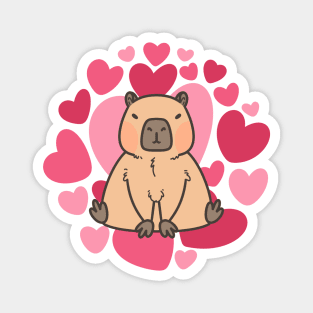 Capybara Loves with Lot of Hearts Magnet