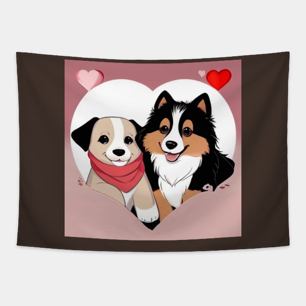 little couple of puppies: Pawsome Pups & puppy-tastic Decor Tapestry by benzshope