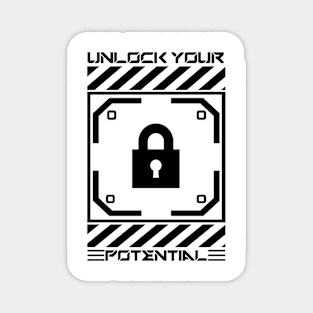 "Unlock Your Potential" Black Print Magnet