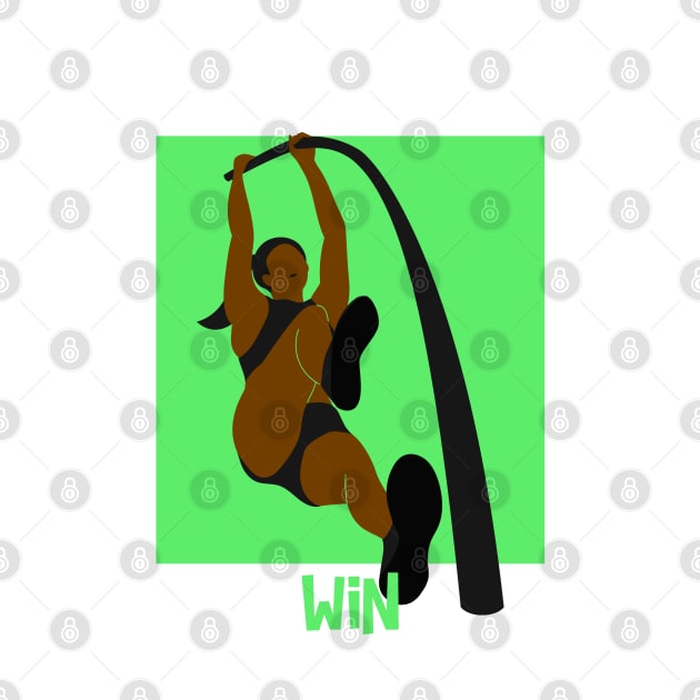 Watch Me Win Brown Skin Black Girl Magic Pole Vault High Jump Athlete Athletics Sports Afro Woman Kwanzaa Gift Design by Created by JR