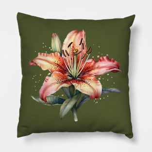 Watercolor Starlette Lily Pillow