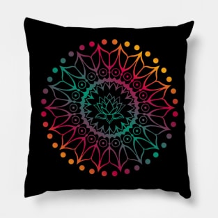 Rainbow Lotus Pillow