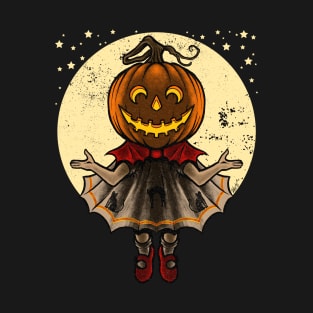 Vintage Halloween "Draw This In Your Style": Pumpkin Girl T-Shirt