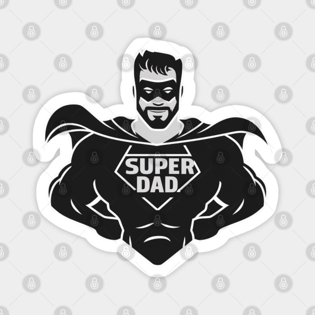 Fathers Day Worlds Best Dad Father Birthday Gift For Daddy New Dad Super Dad To Be Funny Present Superman Super Hero Magnet by DeanWardDesigns