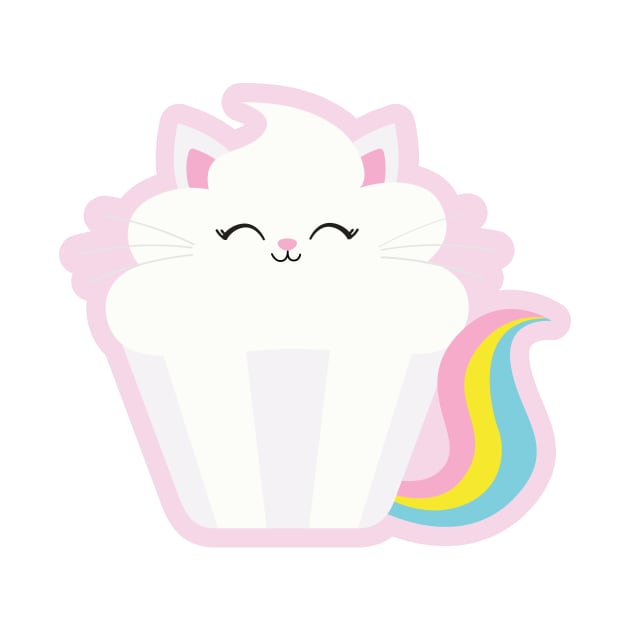 Magical Rainbow Cat Cupcake by Dear Fawn Studio