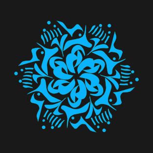 Blue Mandala art T-Shirt