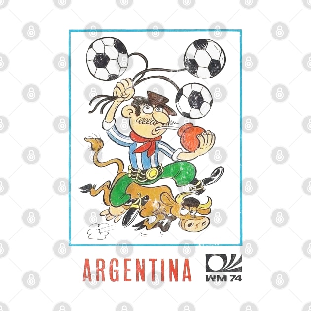 Argentina / 70s Vintage-Style Soccer Fan Design by DankFutura