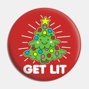 Get Lit Christmas Tree Pin