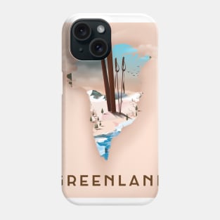 Greenland travel poster Phone Case