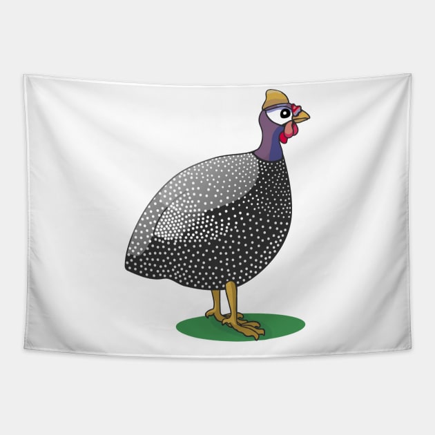 Guinea fowl hen grey purple Tapestry by pickledpossums