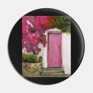 Meditteranean House with Pink Flowers Pin