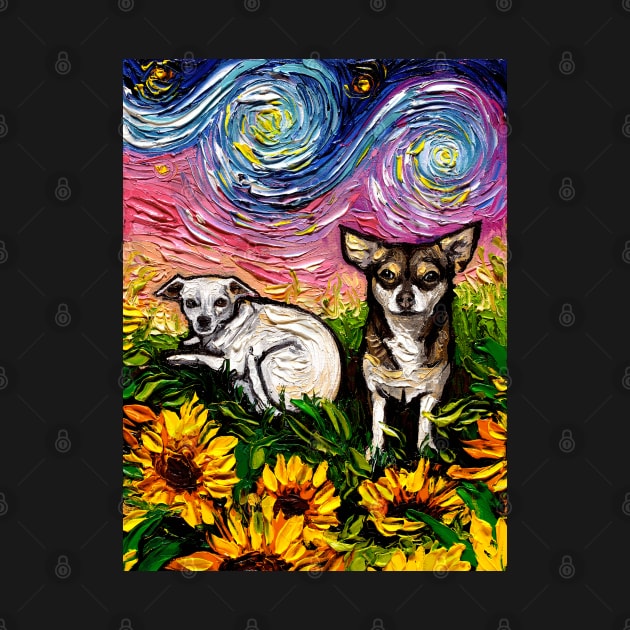 Two Chihuahuas Night by sagittariusgallery