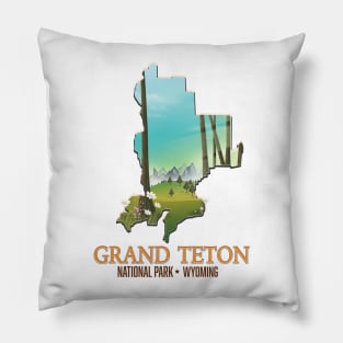 Grand Teton travel poster Pillow