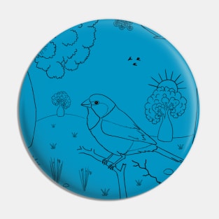 Birdie in a Forest Pin