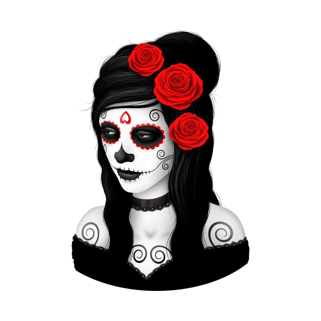 Day of the Dead Girl with Red Roses by jeffbartels