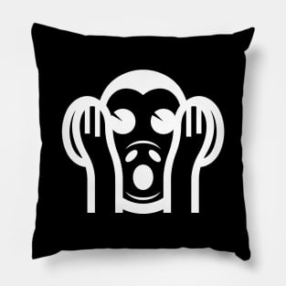 3 Wise Monkeys Kikazaru 聞かざる Hear NO Evil Emoji Pillow