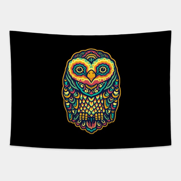 Mandala Owl Tapestry by TambuStore