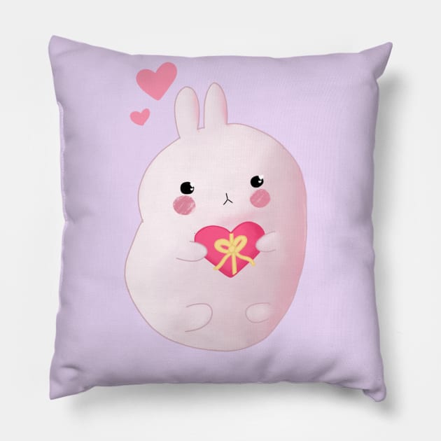 Molang valentines design Pillow by Mydrawingsz