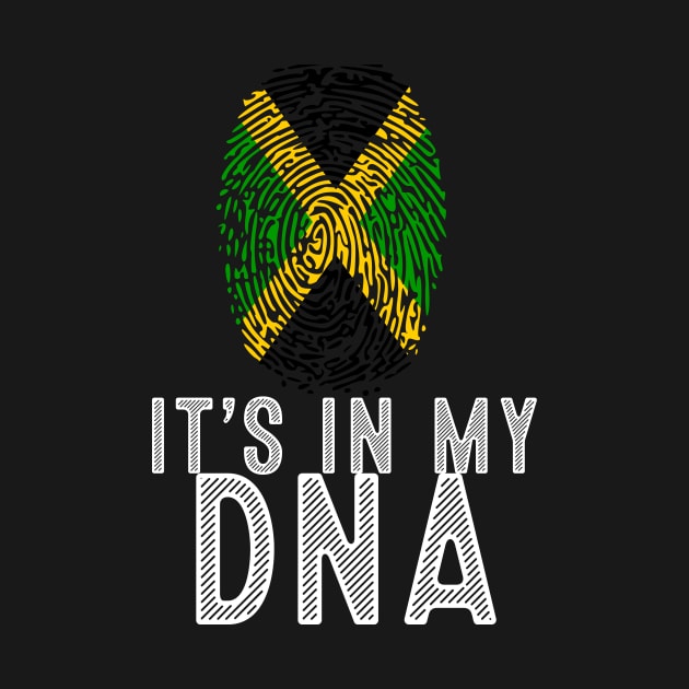 Vintage Patriotic It's In My DNA Jamaica Flag Fingerprint by sevalyilmazardal