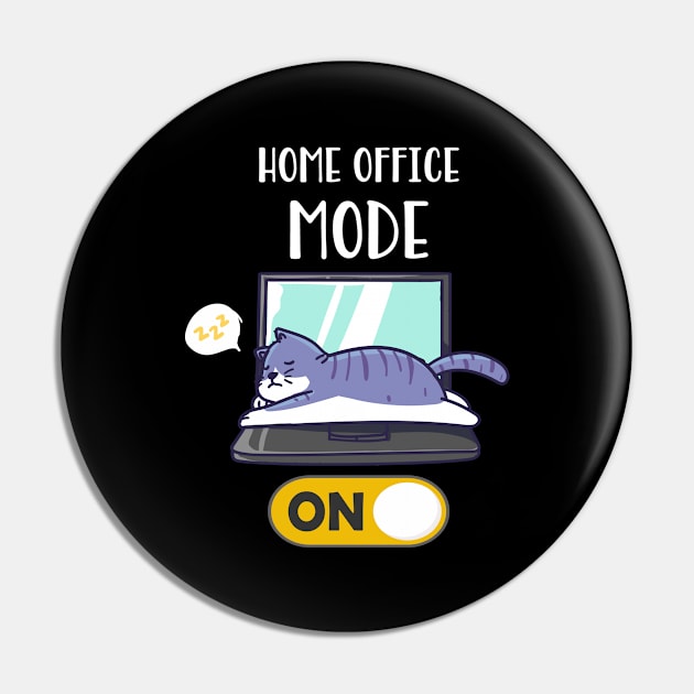 Home Office Mode On Lazy Cat On Laptop Fun Pin by Foxxy Merch