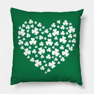 St Patrick's Day Irish Shamrock Heart T-shirt Pillow