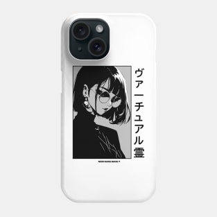 Stylish Japanese Girl Anime Black and White Manga Aesthetic Streetwear Phone Case