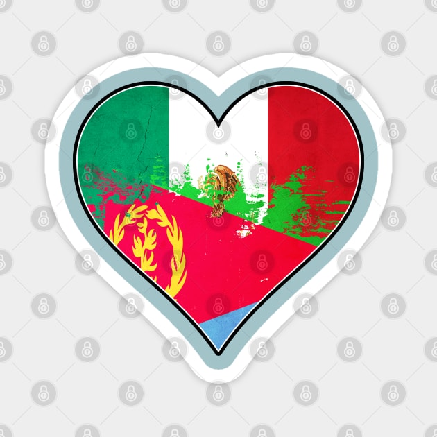 Mexican and Eritrean Heart Mix Heritage Flag Magnet by Just Rep It!!