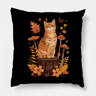 Cottagecore Aesthetic Cat Enchantment Pillow