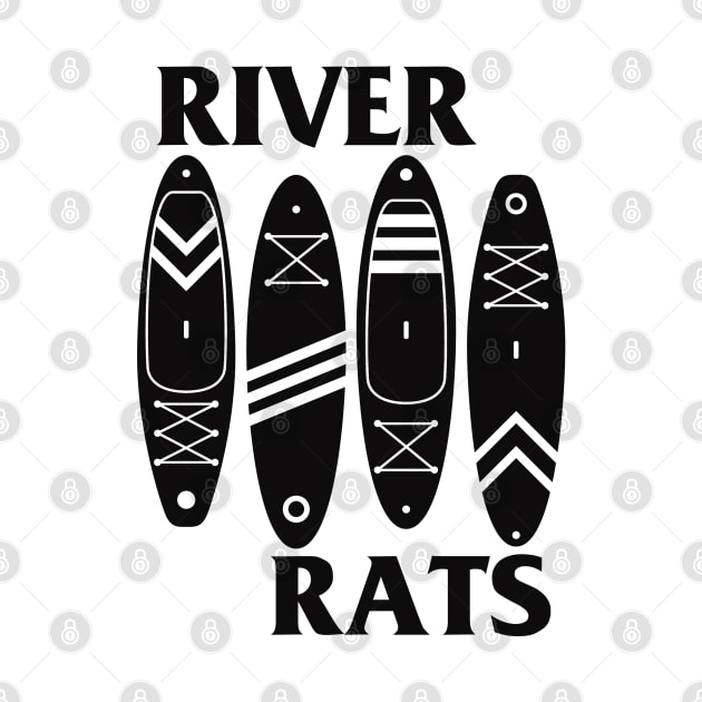 River Rats - Paddle Boards (Black Flag) by Jill K Design