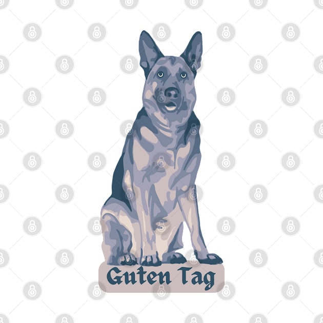 German Shepherd says Guten Tag by Slightly Unhinged