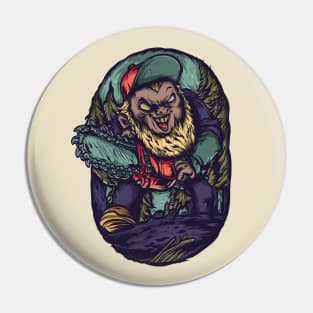 Scary Wood Cutter illustration Pin