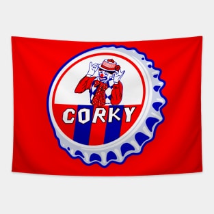 Vintage Corky the Clown Soda Bottlecap Tapestry