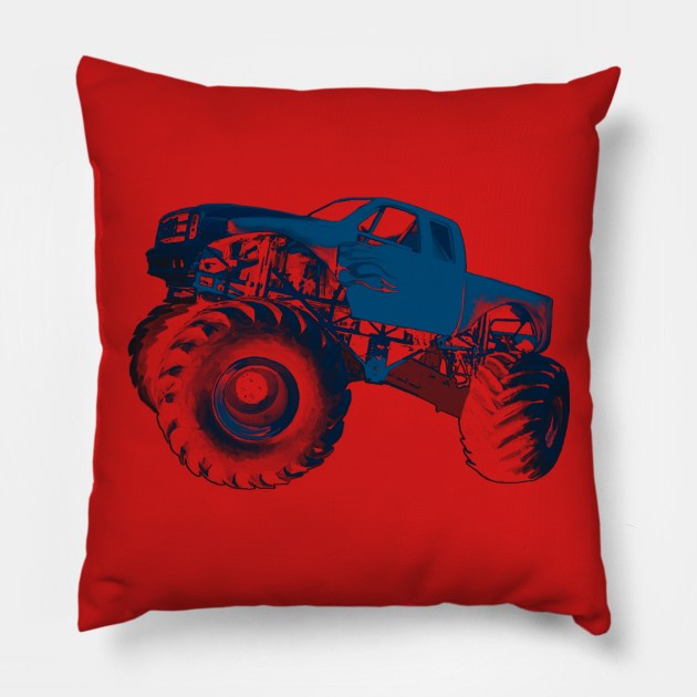 Monster Truck Lover Pillow by digitaldoodlers