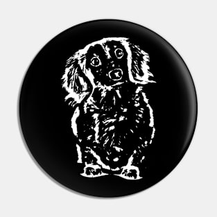 Long Haired Dachshund Sketch Pin