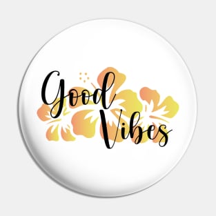 good vibes summer teeshirt yellow Pin