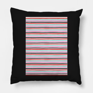 Stripes pattern, Pink, Red, Black, Blue, Stripes, Pattern, Fashion print, Funny art, Modern art, Wall art, Print, Minimalistic, Modern, Humor Pillow