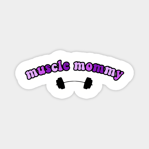 muscle mommy purple Magnet by avamariedever