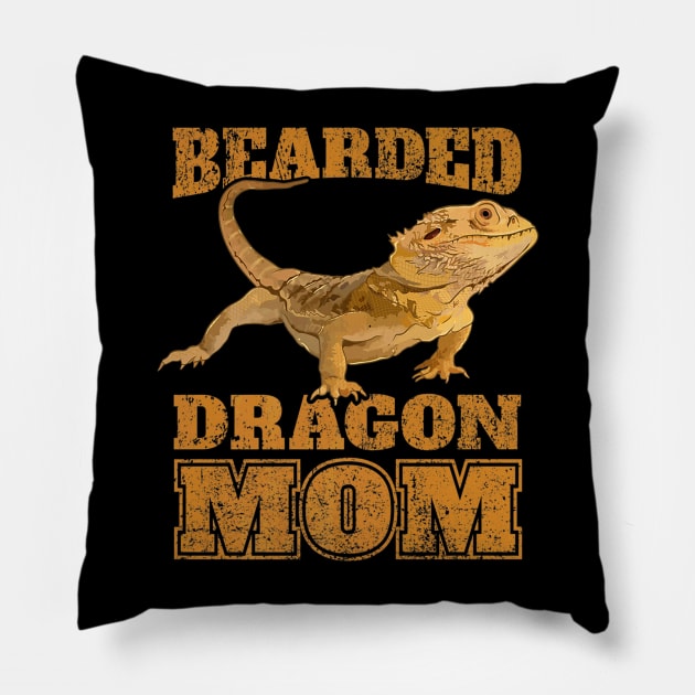 Bearded Dragon Bearded Dragon Mom Mama Tee Pillow by Stick Figure103