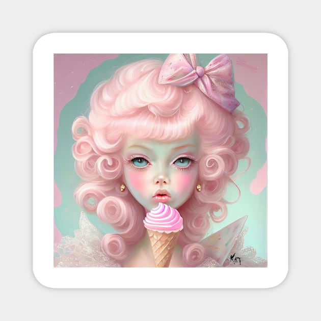 Marie Antoinette and the Pink Ice Cream Magnet by KimTurner