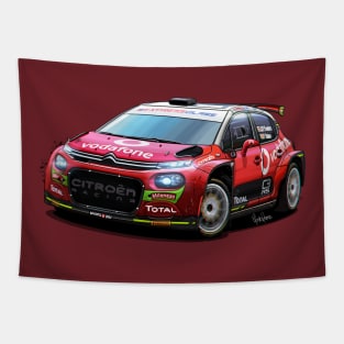 Citroen C3 R5 - Rally illustration Tapestry