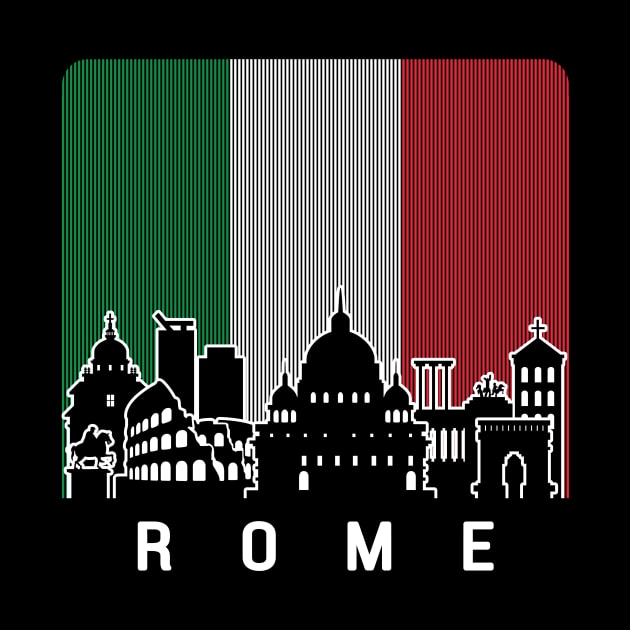 Rome Italy Skyline Flag by travel2xplanet
