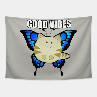 Good Vibes Butterfly Kitten Tapestry